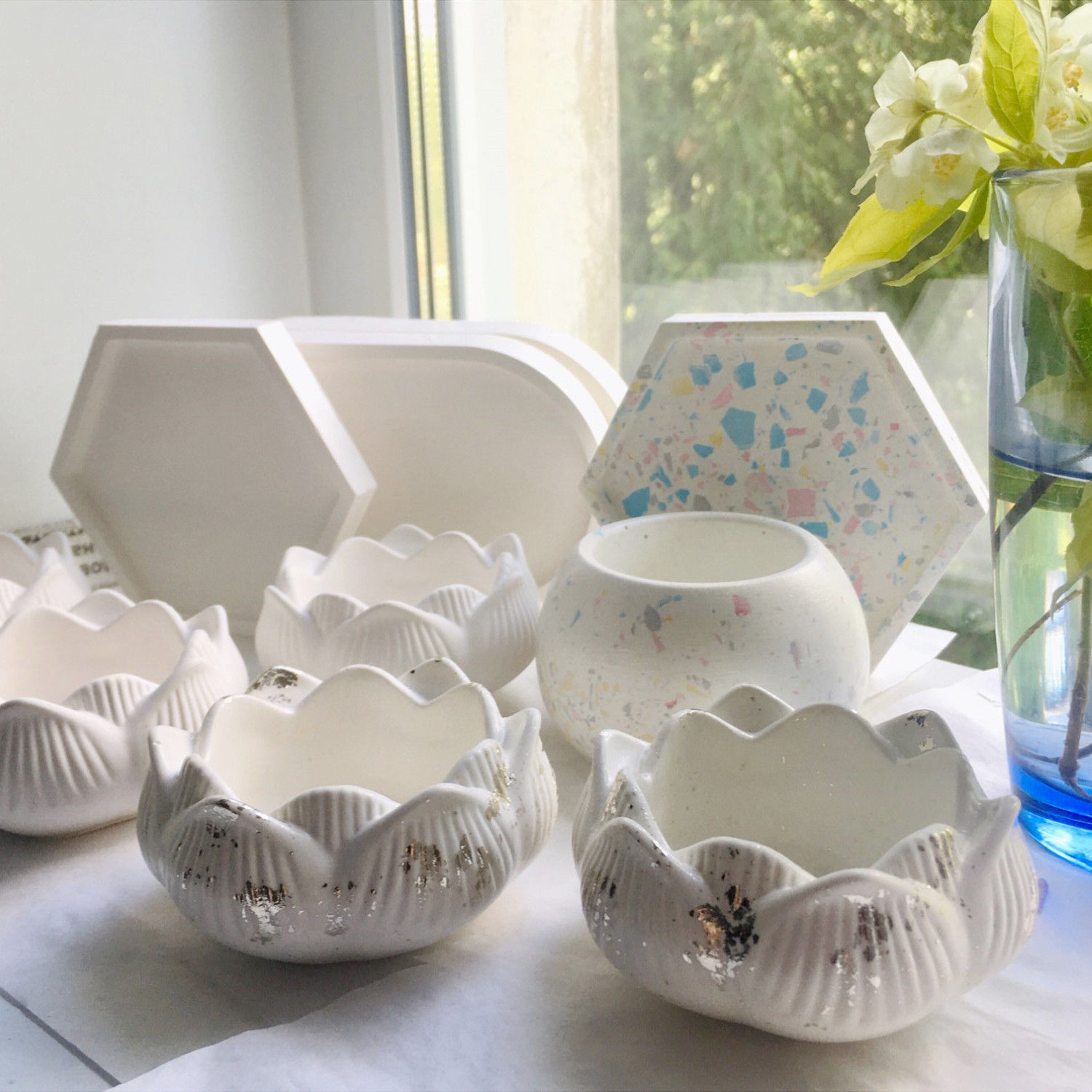 Idli Steamer Mold - Lotus Gipsowa doniczka Forma Okrągły słoik